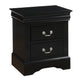 California King Bedroom Set, Black Wood, 3 Piece Set with 2 Nightstands