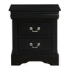 California King Bedroom Set, Black Wood, 3 Piece Set with 2 Nightstands