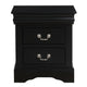 California King Bedroom Set, Black Wood, 3 Piece Set with 2 Nightstands