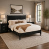 California King Bedroom Set, Black Wood, 3 Piece Set with 2 Nightstands