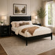 California King Bedroom Set, Black Wood, 3 Piece Set with 2 Nightstands