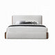 King Bedroom Set, White, Brown, Light Gray, Silver, White, Chrome Wood, 3 Piece Set with 2 Nightstands