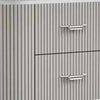 King Bedroom Set, White, Brown, Light Gray, Silver, White, Chrome Wood, 3 Piece Set with 2 Nightstands
