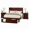 California King Bedroom Set, Cherry Brown, Bronze Wood, 3 Piece Set with 2 Nightstands