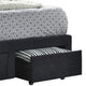 King Bedroom Set, Black Wood, 3 Piece Set with 2 Nightstands