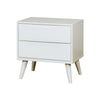 King Bedroom Set, White Wood, 3 Piece Set with 2 Nightstands