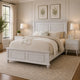King Bedroom Set, White Wood, 3 Piece Set with 2 Nightstands