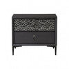 King Bedroom Set, Espresso Brown, Silver, Black Wood, 3 Piece Set with 2 Nightstands