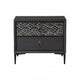 King Bedroom Set, Espresso Brown, Silver, Black Wood, 3 Piece Set with 2 Nightstands