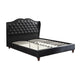 King Bedroom Set, Black Wood, 3 Piece Set with 2 Nightstands