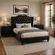King Bedroom Set, Black Wood, 3 Piece Set with 2 Nightstands