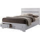 King Bedroom Set, White Wood, 3 Piece Set with 2 Nightstands