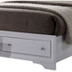 King Bedroom Set, White Wood, 3 Piece Set with 2 Nightstands