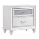 King Bedroom Set, White Wood, 3 Piece Set with 2 Nightstands
