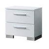 Queen Bedroom Set in White & Black Wood – 2 Piece Set with Nightstand