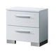 Queen Bedroom Set in White & Black Wood – 2 Piece Set with Nightstand