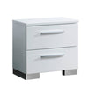 Queen Bedroom Set in White & Black Wood – 2 Piece Set with Nightstand