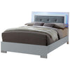 Queen Bedroom Set in White & Black Wood – 2 Piece Set with Nightstand