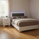 Queen Bedroom Set in White & Black Wood – 2 Piece Set with Nightstand