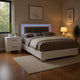 Queen Bedroom Set in White & Black Wood – 2 Piece Set with Nightstand