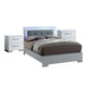 Queen Bedroom Set in White & Black Wood – 3 Piece Set with 2 Nightstands