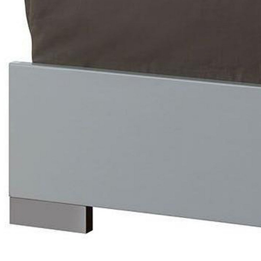 Queen Bedroom Set in White & Black Wood – 3 Piece Set with 2 Nightstands