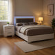 Queen Bedroom Set in White & Black Wood – 3 Piece Set with 2 Nightstands
