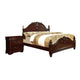 Queen Bedroom Set, Brown Wood, 2 Piece Set with Nightstand