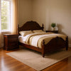 Queen Bedroom Set, Brown Wood, 3 Piece Set with 2 Nightstands