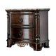 Queen Bedroom Set in Brown Cherry & Gold Wood – 2 Piece Set with Nightstand