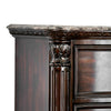 Queen Bedroom Set in Brown Cherry & Gold Wood – 3 Piece Set with 2 Nightstands