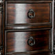 Queen Bedroom Set in Brown Cherry & Gold Wood – 3 Piece Set with 2 Nightstands