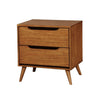 Queen Bedroom Set in Oak Brown Wood – 2 Piece Set with Nightstand