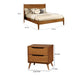 Queen Bedroom Set in Oak Brown Wood – 2 Piece Set with Nightstand