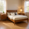 Queen Bedroom Set in Oak Brown Wood – 3 Piece Set with 2 Nightstands