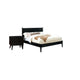 Queen Bedroom Set, Black Wood, 2 Piece Set with Nightstand