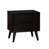 Queen Bedroom Set, Black Wood, 2 Piece Set with Nightstand