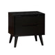 Queen Bedroom Set, Black Wood, 2 Piece Set with Nightstand