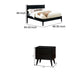 Queen Bedroom Set, Black Wood, 2 Piece Set with Nightstand