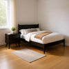 Queen Bedroom Set, Black Wood, 2 Piece Set with Nightstand