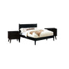 Queen Bedroom Set, Black Wood, 3 Piece Set with 2 Nightstands