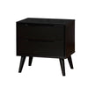 Queen Bedroom Set, Black Wood, 3 Piece Set with 2 Nightstands