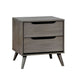 Queen Bedroom Set in Gray Wood – 2 Piece Set with Nightstand