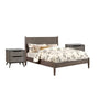 Queen Bedroom Set in Gray Wood – 3 Piece Set with 2 Nightstands