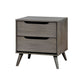 Queen Bedroom Set in Gray Wood – 3 Piece Set with 2 Nightstands