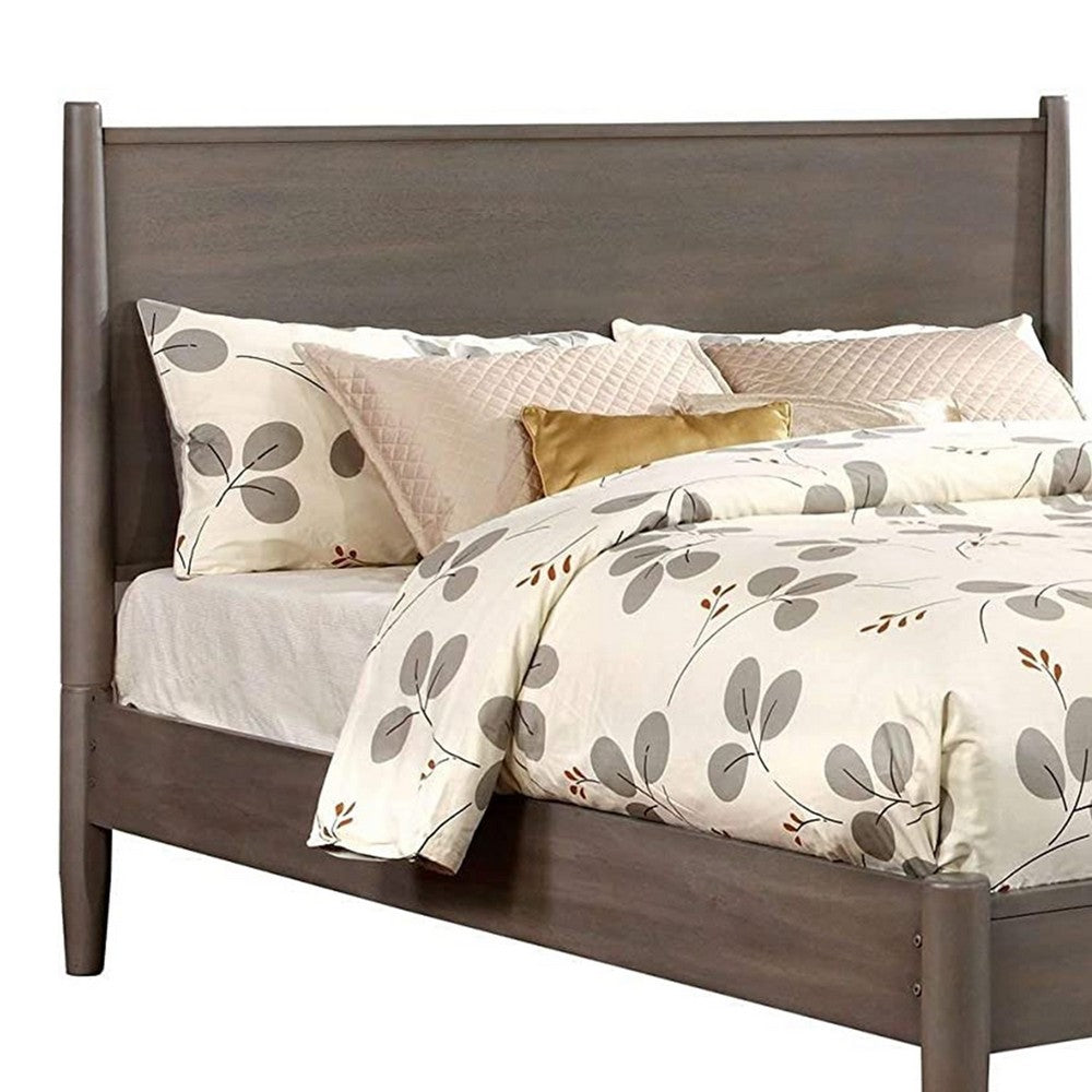 Queen Bedroom Set in Gray Wood – 3 Piece Set with 2 Nightstands