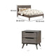 Queen Bedroom Set in Gray Wood – 3 Piece Set with 2 Nightstands