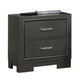 Queen Bedroom Set, Dark Gray, Metallic Gray Wood, 2 Piece Set with Nightstand