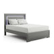 Queen Bedroom Set, Dark Gray, Metallic Gray Wood, 2 Piece Set with Nightstand