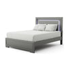 Queen Bedroom Set, Dark Gray, Metallic Gray Wood, 2 Piece Set with Nightstand